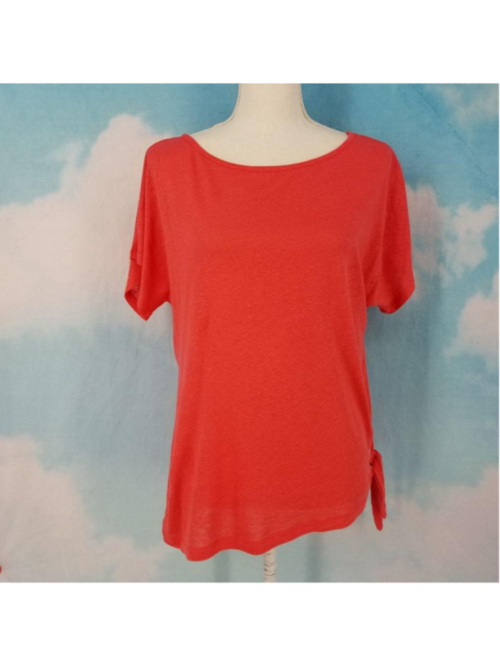 Michael Michael Kors Side Tie Sea Coral Blouse Size Medium